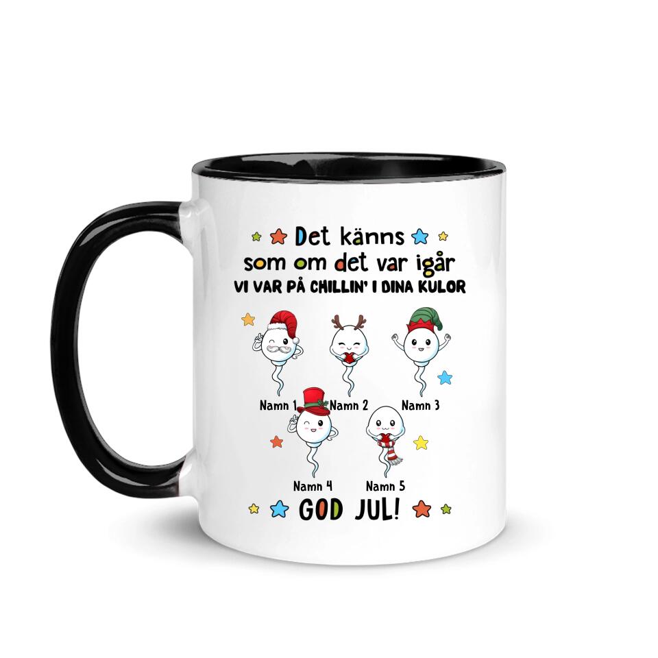 Personlig krus til pappa | Personlig gave til far | Det føles som i går. Vi var chillin' in your balls God jul! 