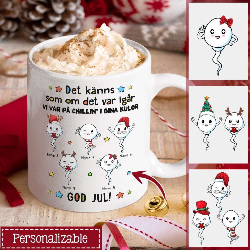 Personlig krus til pappa | Personlig gave til far | Det føles som i går. Vi var chillin' in your balls God jul! 