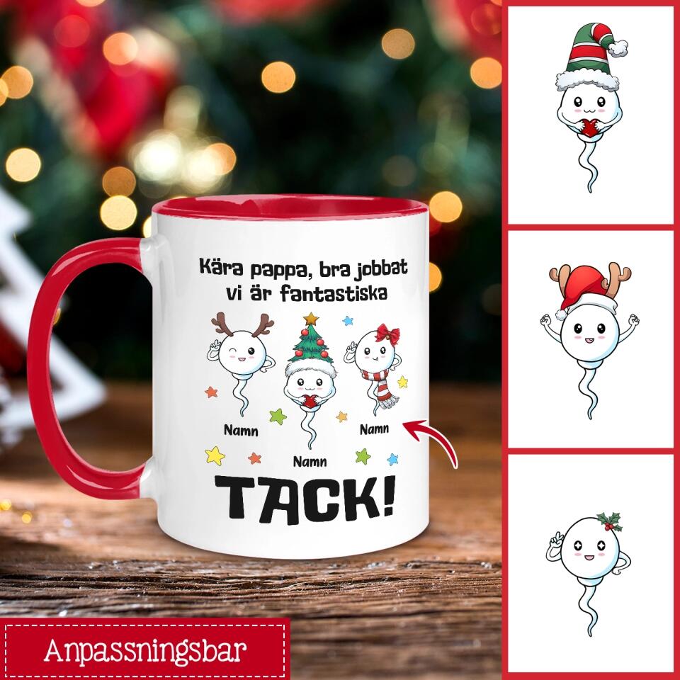 Personlig mugg till pappa | Personlig present till far | Kära pappa, bra jobbat vi är fantastiska