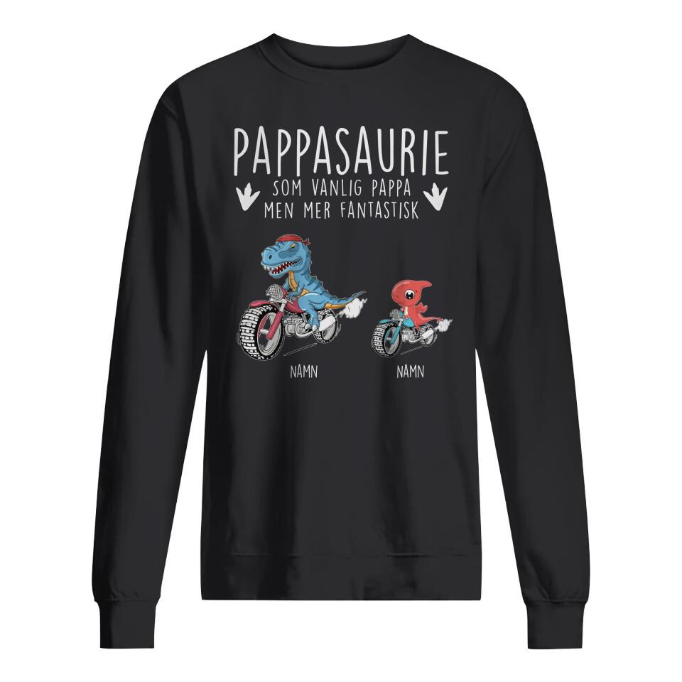 Pappasaurie Motorsykkelelskere | Personlig t-skjorte til pappa | Personlig gave til pappa