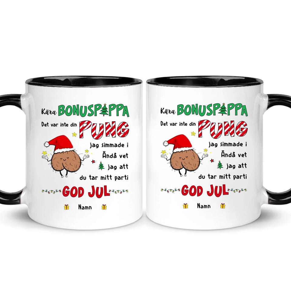 Personlig rolig mugg till BonusPappa | Personlig present till Far Pappa | Kära bonuspappa Det var inte din pung