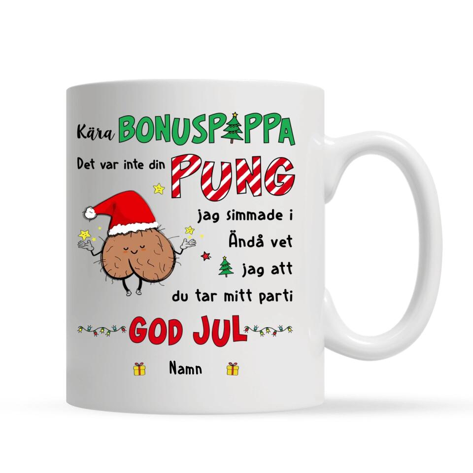 Personlig rolig mugg till BonusPappa | Personlig present till Far Pappa | Kära bonuspappa Det var inte din pung