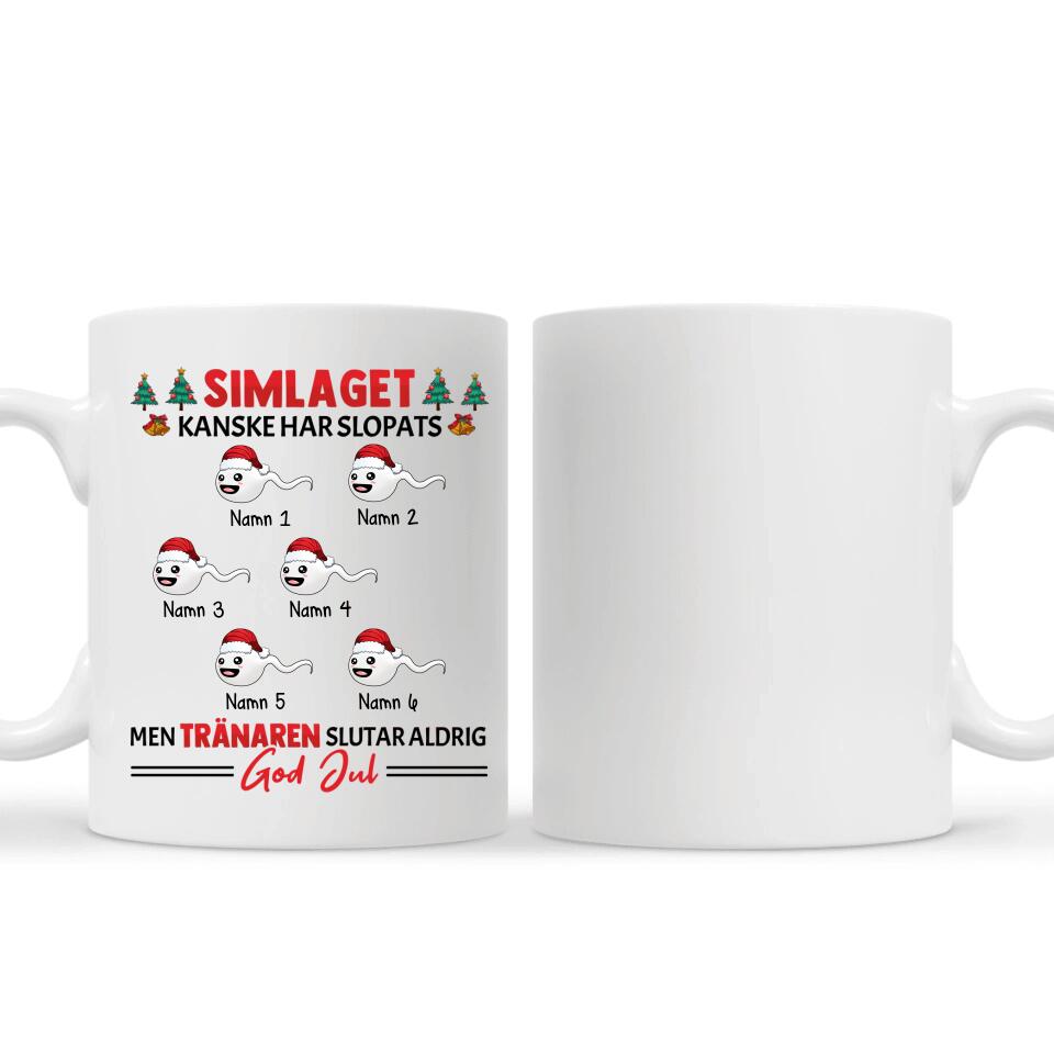 Personlig krus til pappa | Personlig gave til far | Morsomt krus med tekst Svømmelaget kan ha blitt avlyst