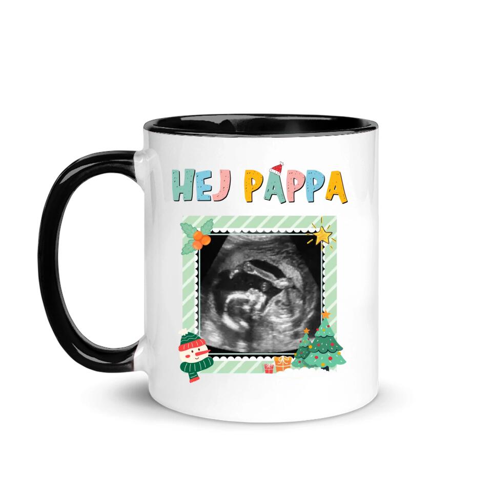 Personlig mugg till pappa | Personlig present till far | kära pappa, För tillfället är jag fortfarande mysig i mammas mage