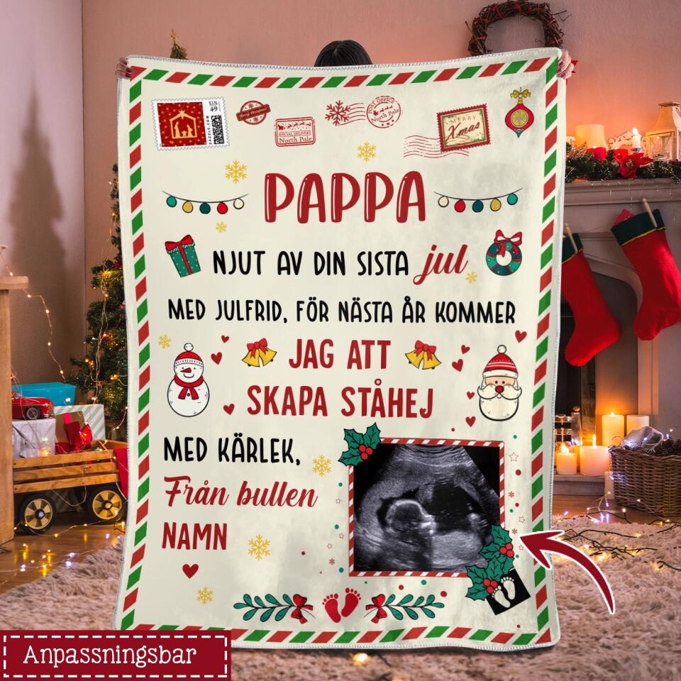 Personlig teppe til pappa | Personlig gave til far | Nyt den siste julen med julefred