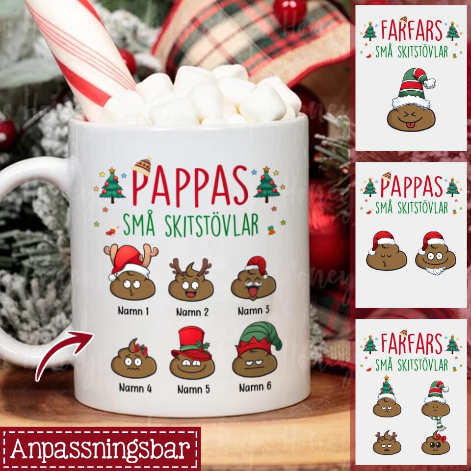 Personlig mugg till Pappa/ Morfar/ Farfar | Personlig present till Far/ Morfar/ Farfar | Pappas/Morfars/ Farfars små skitstövlar