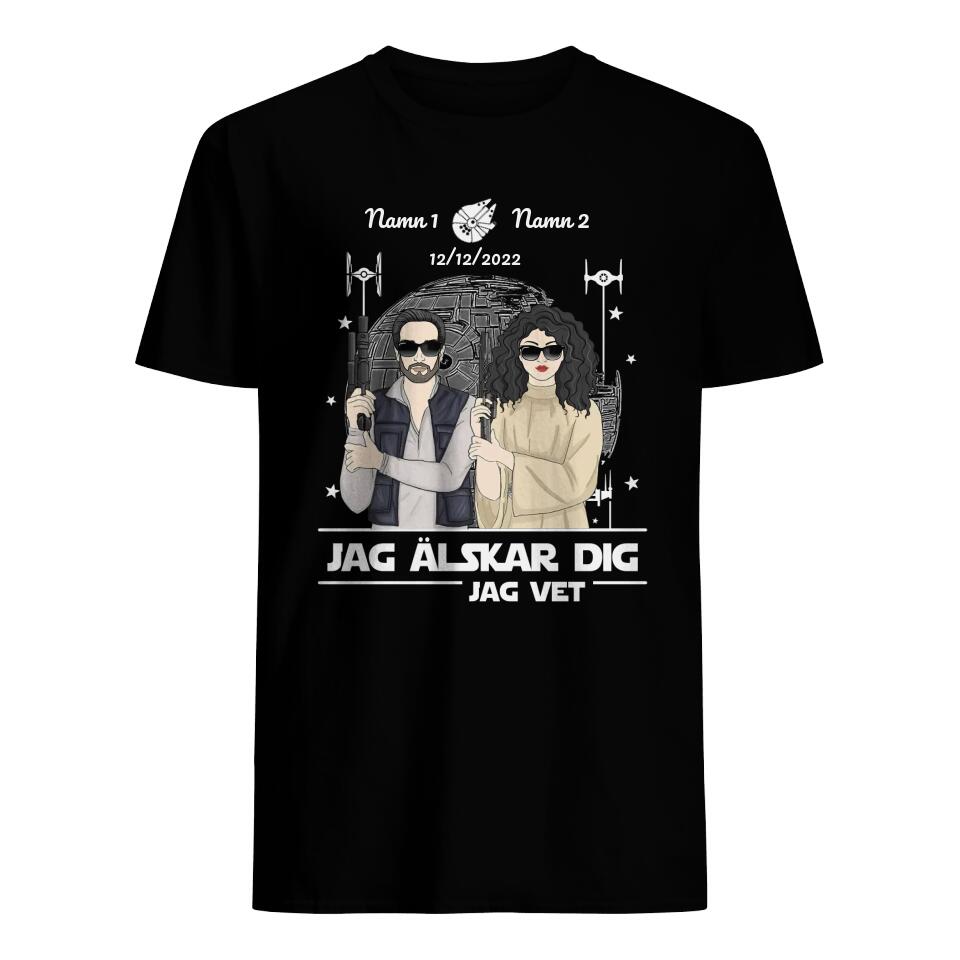 Personlig T-shirt til kæreste, veninde | Personlig gave til kone, mand | Jeg elsker dig, jeg ved det