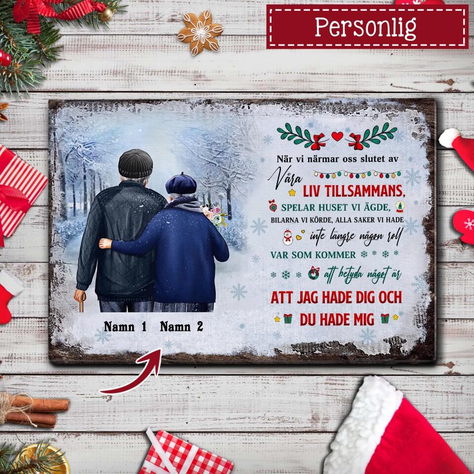 Personlig Kanvas till Fru och Make | Personlig present till Familj | Att jag hade dig och  du hade mig