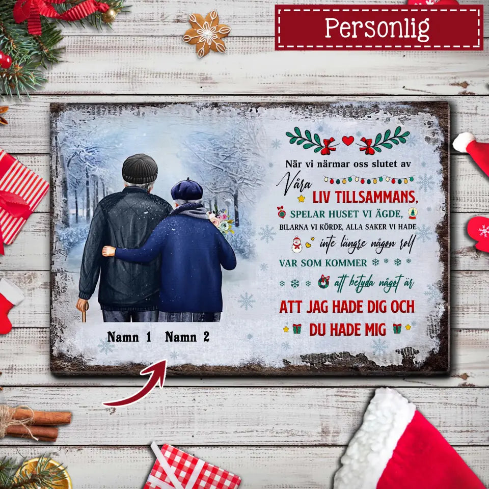 Personlig Kanvas till Fru och Make | Personlig present till Familj | Att jag hade dig och  du hade mig
