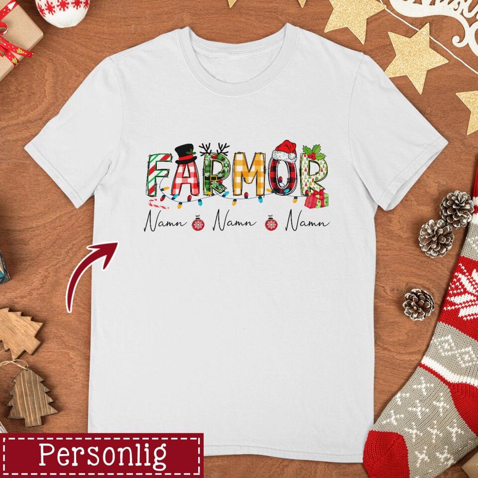 Personlig T-shirt till mormor/ farmor | Personlig presenter till mormor/ farmor | julklapp