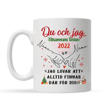 Personlig krus for ektemann kone | Personlige gaver til kone mann | Du og jeg sammen siden 2022 lover jeg å alltid være der for deg