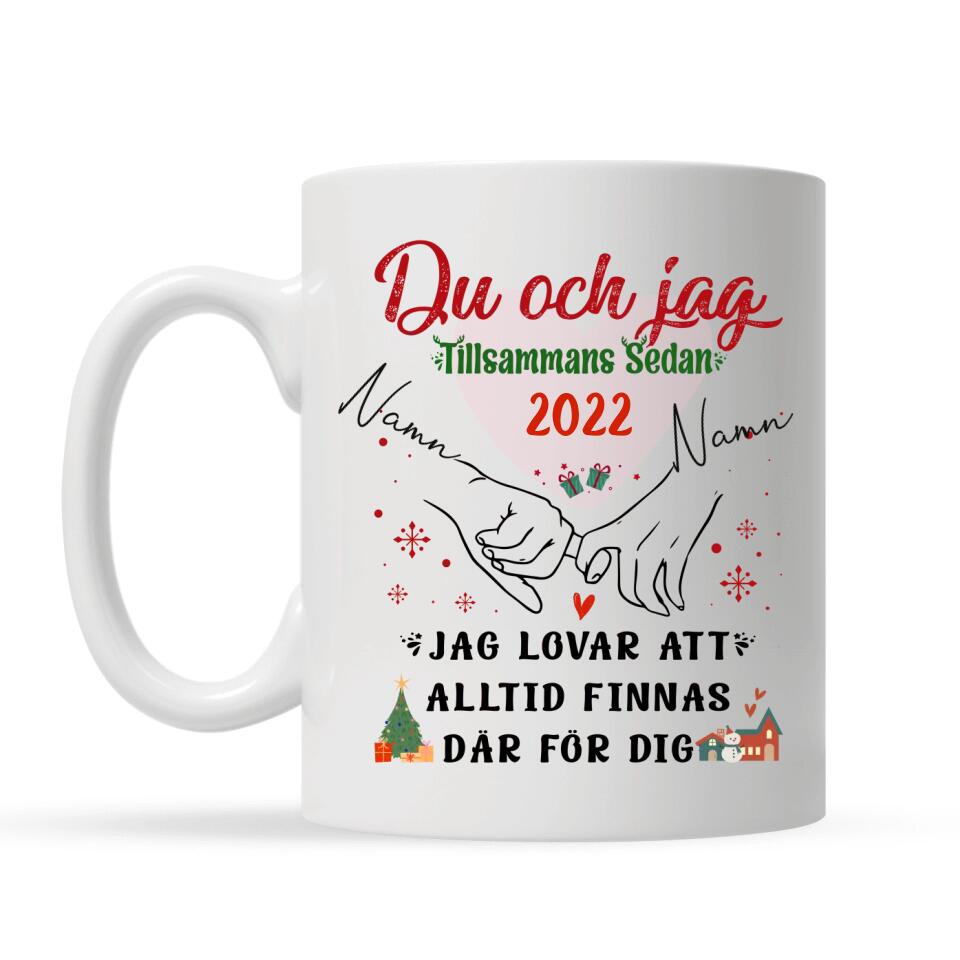 Personlig krus for ektemann kone | Personlige gaver til kone mann | Du og jeg sammen siden 2022 lover jeg å alltid være der for deg
