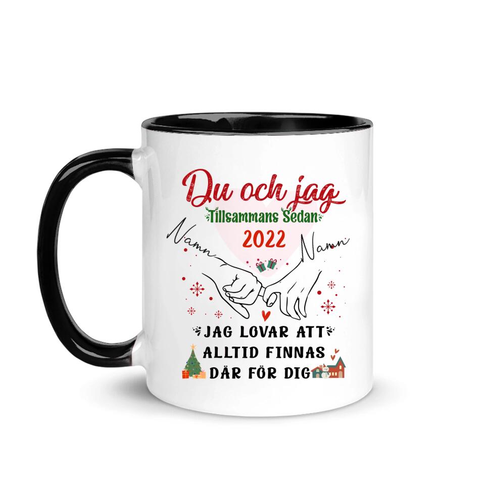 Personligt krus til mand og kone | Personlige gaver til kone og mand | Du og jeg har været sammen siden 2022. Jeg lover altid at være der for dig.
