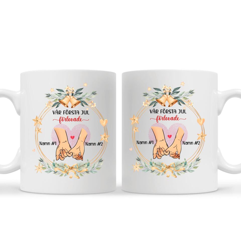 Personlig mugg till Fru | Personlig present till Fru  | Vår första jul Förlovade