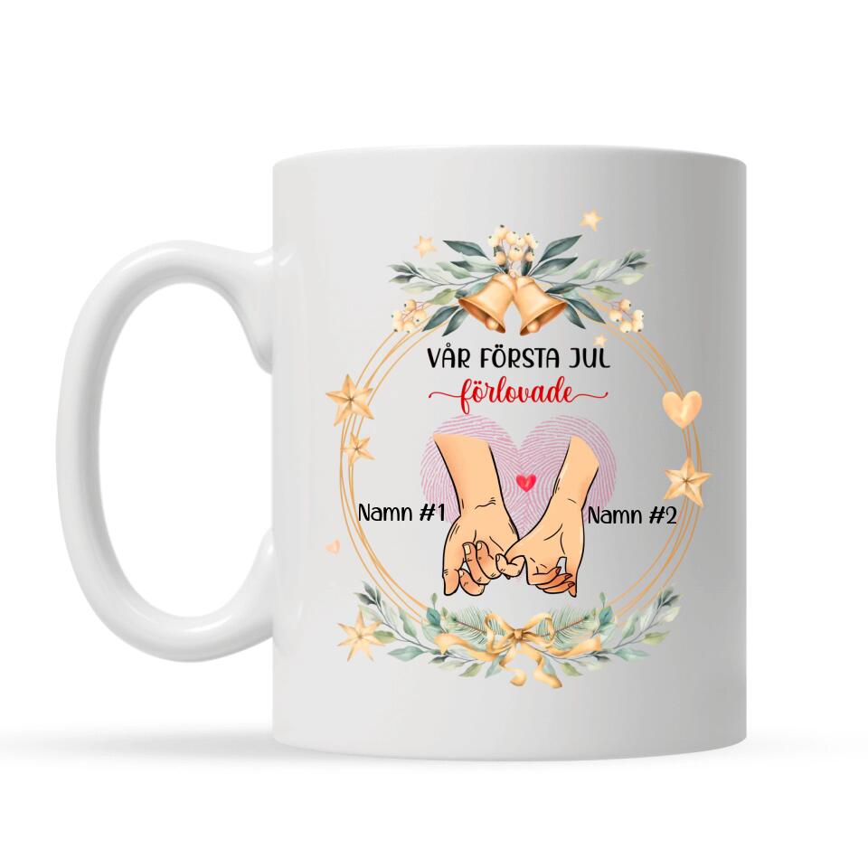 Personlig mugg till Fru | Personlig present till Fru  | Vår första jul Förlovade