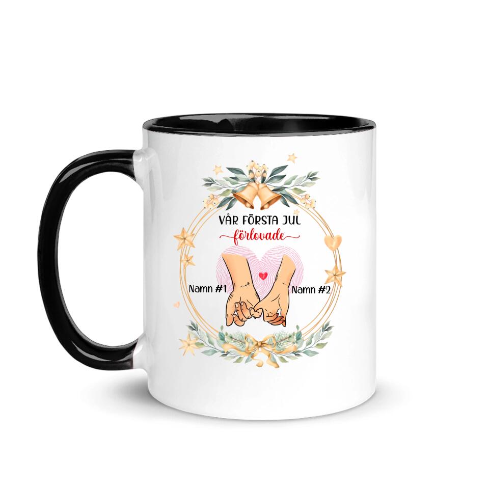 Personlig mugg till Fru | Personlig present till Fru  | Vår första jul Förlovade