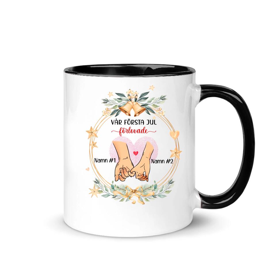 Personlig mugg till Fru | Personlig present till Fru  | Vår första jul Förlovade