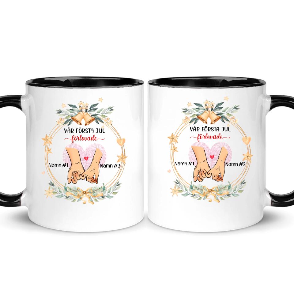 Personlig mugg till Fru | Personlig present till Fru  | Vår första jul Förlovade