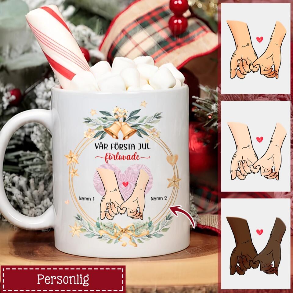 Personlig mugg till Fru | Personlig present till Fru  | Vår första jul Förlovade