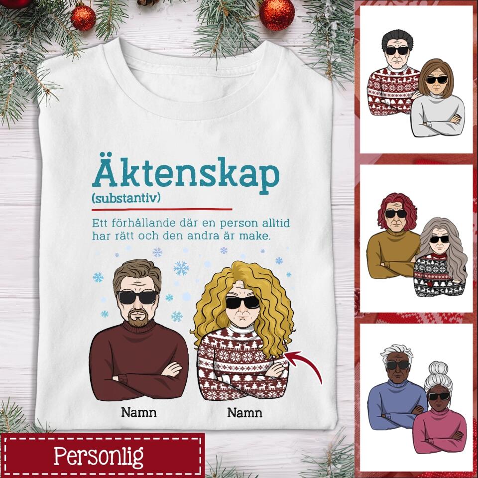 Personlig T-skjorte for par Personlig gave til par Ekteskap