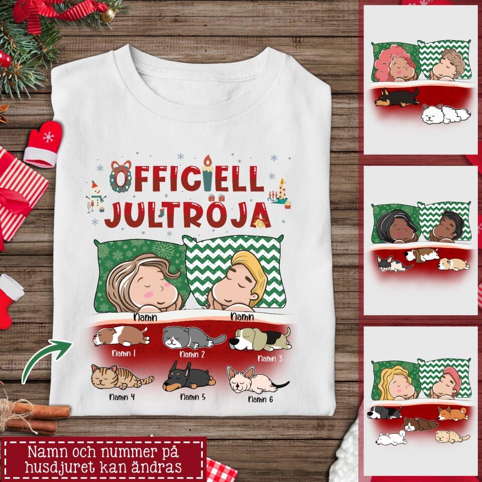 Personlig T-shirt till par | Personlig present till Djurälskare | Officiell jultröja hundälskare kattälskare