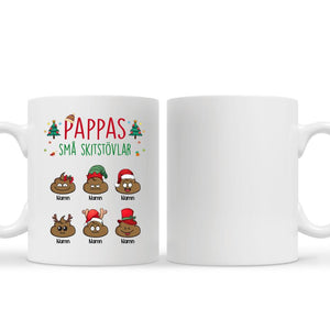 Personlig mugg till Pappa/ Morfar/ Farfar | Personlig present till Far/ Morfar/ Farfar | Pappas/Morfars/ Farfars små skitstövlar