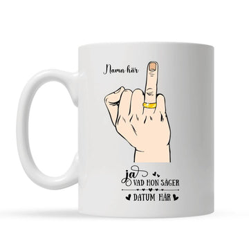 Personlig mugg till Make | Personlig presenter till Make | Ja Vad hon säger Ringfingerpar