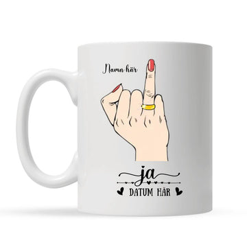 Personlig mugg till Fru | Personlig presenter till Frun | Ja Ringfingerpar