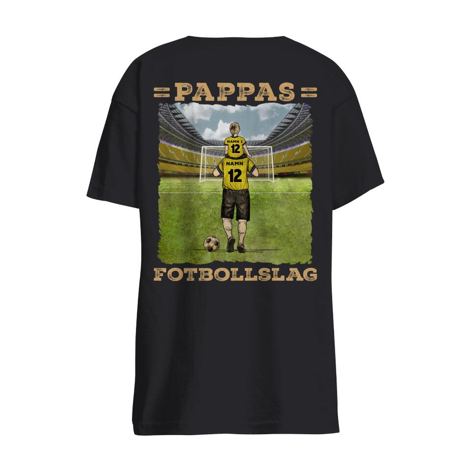 Personlig t-shirt till pappa |Personlig present till far| Pappas Fotbollslag med färg