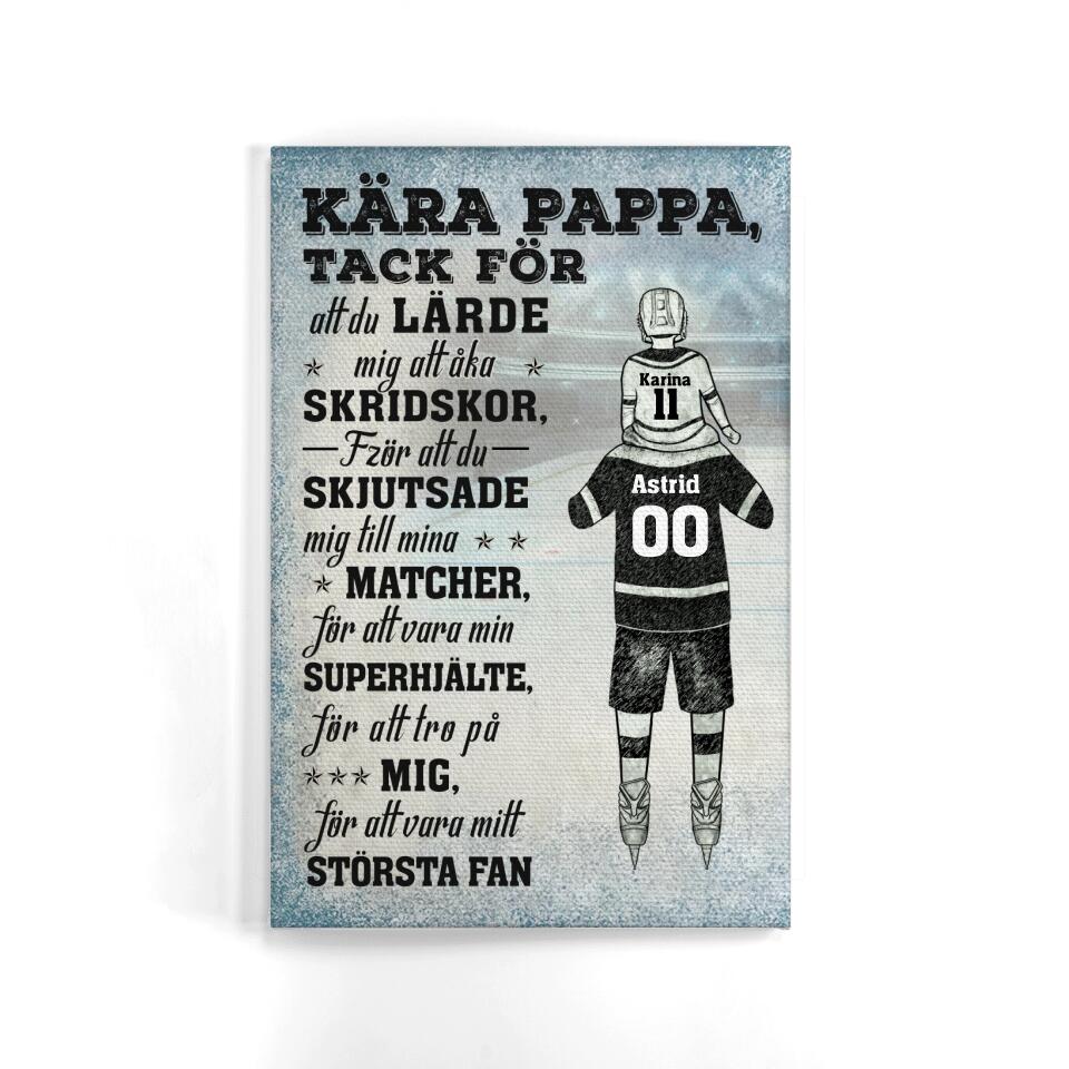 Personlig Kanvas till pappa | Personlig presenter till far | Tack Ishockey