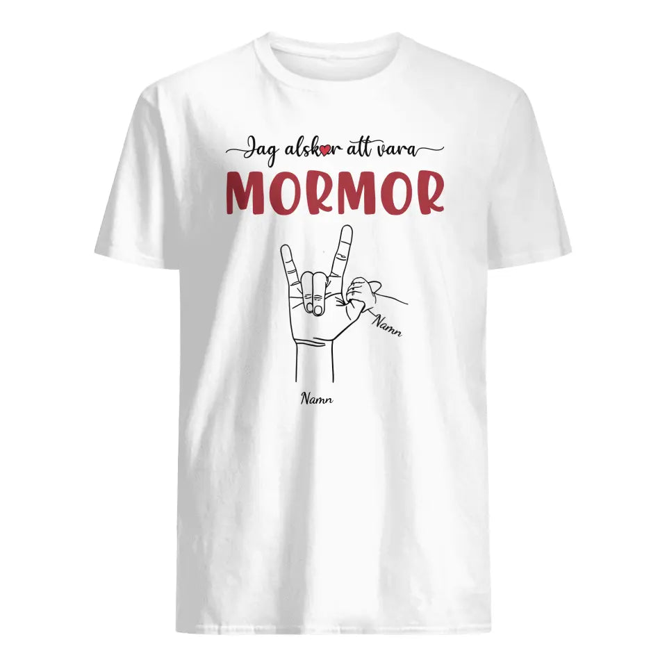 Personlig T-skjorte til mamma | Personlig gave til mor | Jeg elsker å være bestemor bestemor