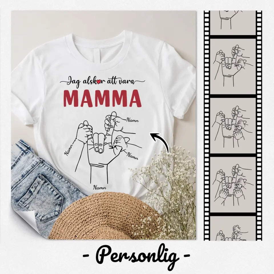 Personlig T-skjorte til mamma | Personlig gave til mor | Jeg elsker å være bestemor bestemor