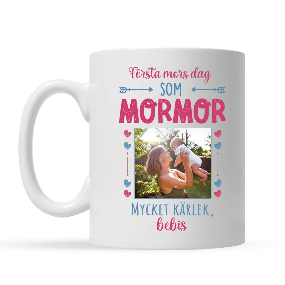 Personlig mugg till Ny mormor | Personlig presenter till Ny farmor | Första mors dag som mormor/farmor