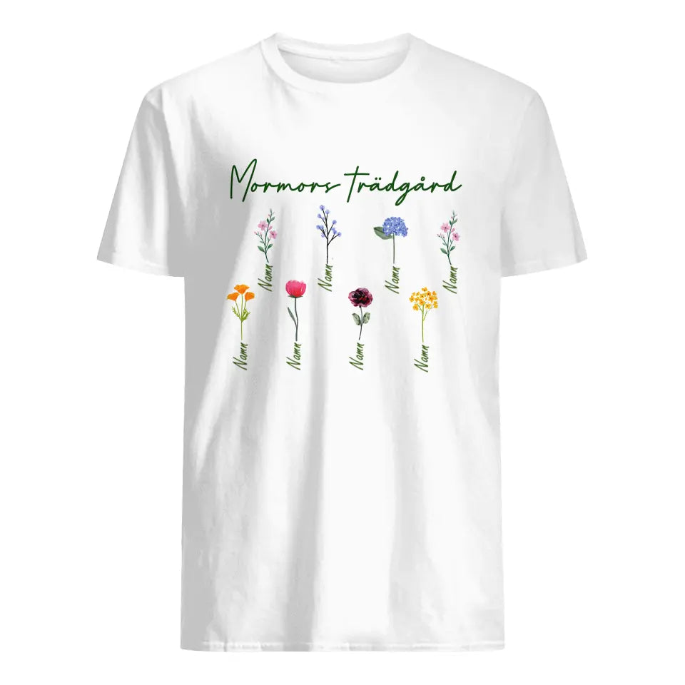 Personlig T-shirt till Mormor Farmor - Mormors Farmors trädgård