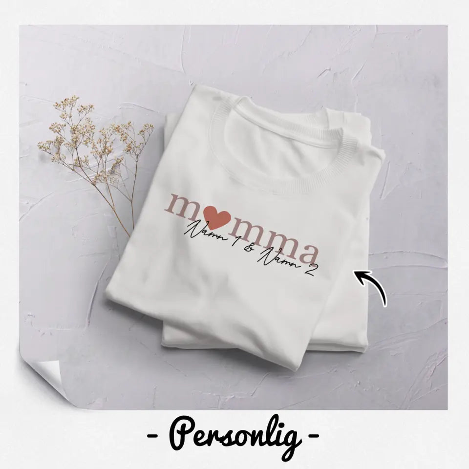 Personlig T-shirt till mamma | Personlig present till mor | Mamma Farmor Mormor