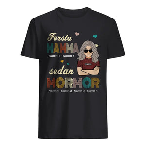 Personlig T-shirt till mormor | Personlig present till farmor | Första mamma sedan mormor