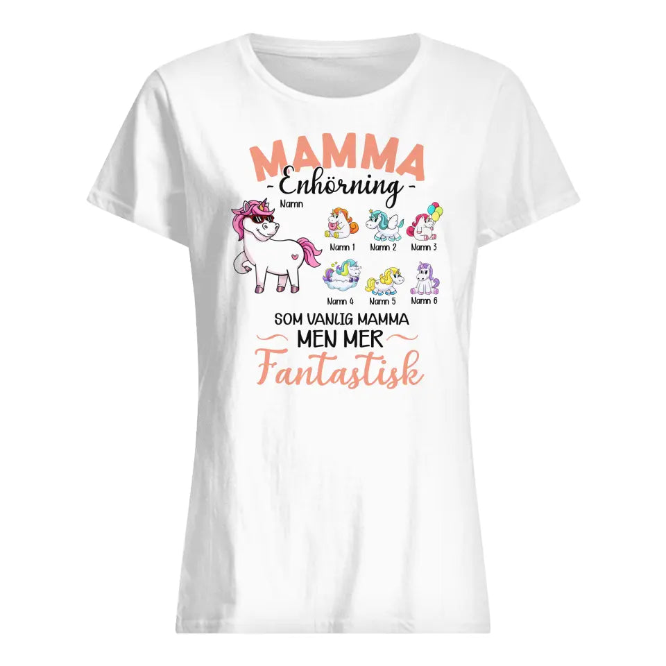 Personlig T-skjorte til mamma - Mamma Unicorn