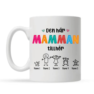 Personlig mugg till mamma | Personlig presenter till Mamma | Den här mamman tillhör