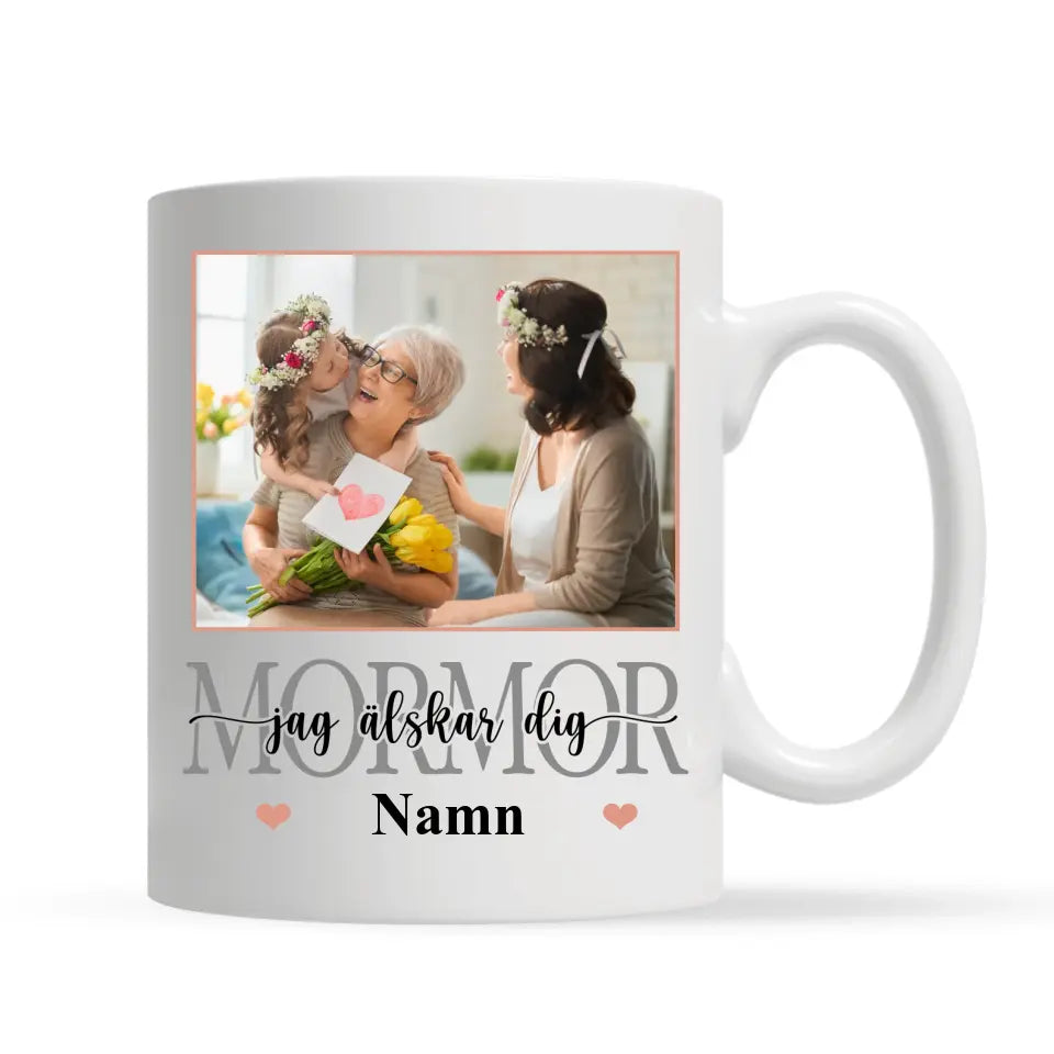 Personlig mugg till mamma | Personlig presenter till Mamma | Mamma Farmor Mormor Jag älskar dig