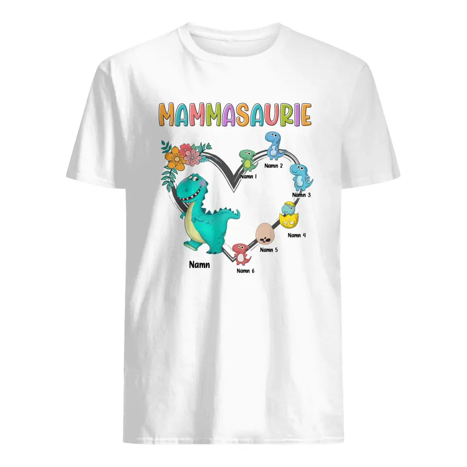 Personlig T-shirt till Mamma | Personlig present till Mor | Mammasaurie hjärta