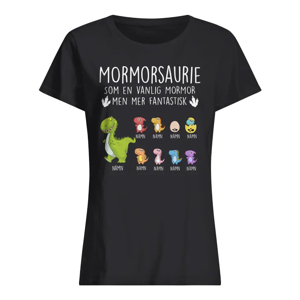 Personlig T-shirt till Mormor | Personlig present till Farmor | Mormorsaurie Farmorsaurie