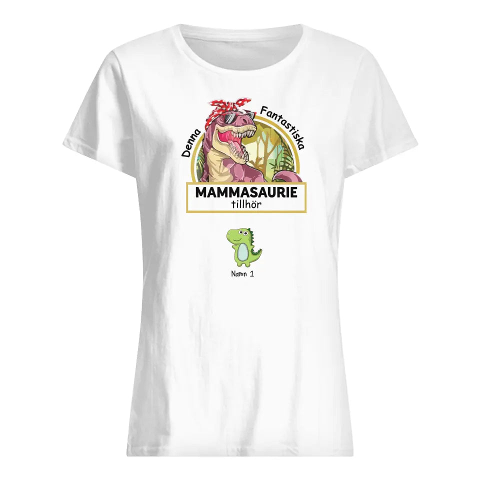 Personlig T-shirt till Mamma | Personlig presenter till Mamma | Denna Fantastiska Mammasaurie Tillhör