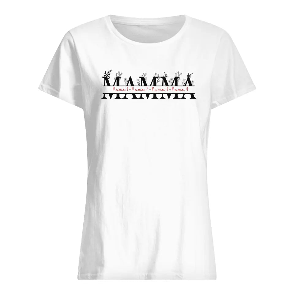 Personlig T-shirt till Mamma | Personlig present till Mor| Mamma och barnets namn