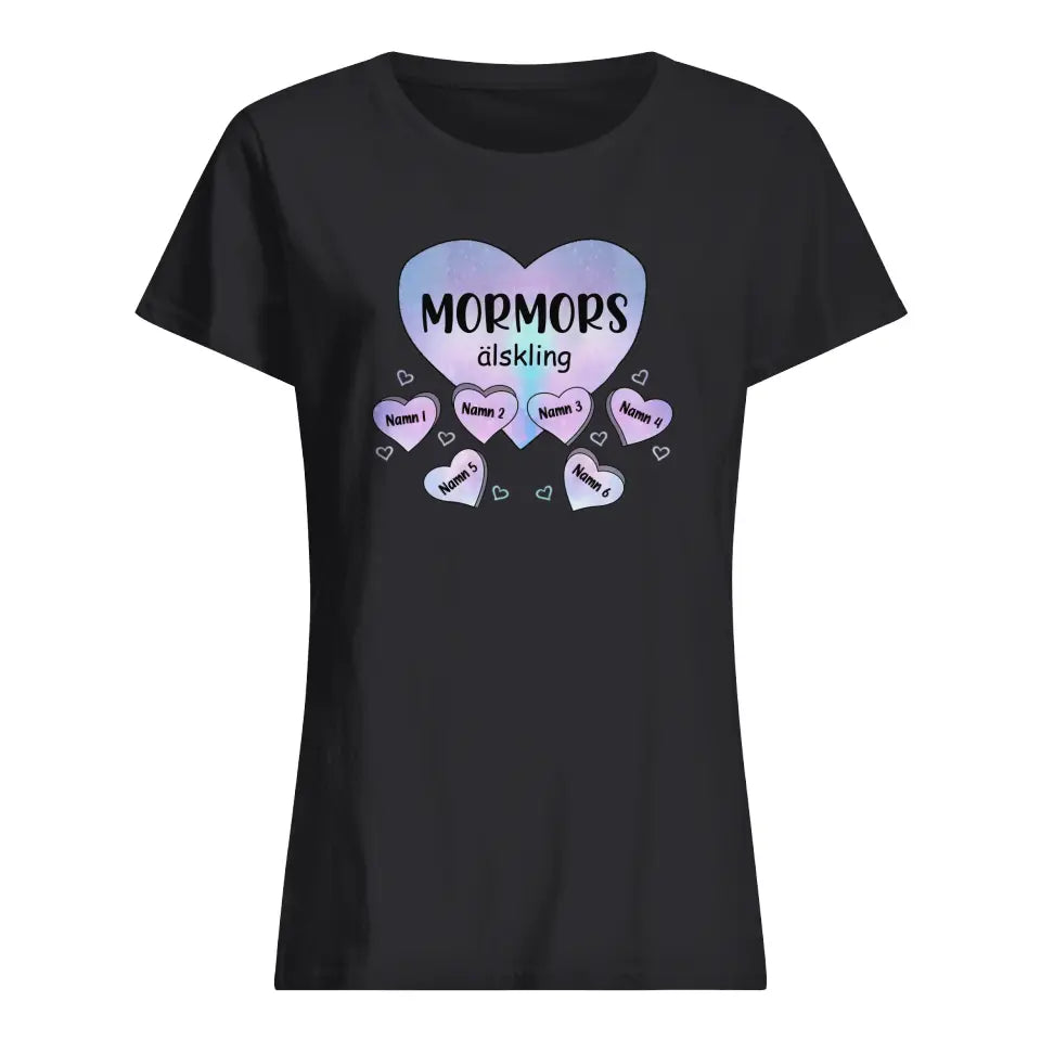 Personlig T-shirt till Mormor/Farmor - Mormors/Farmors älskling