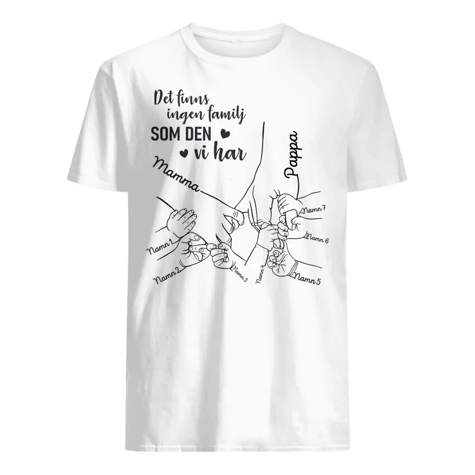 Personlig T-shirt till mamma | Personlig present till mor | Det finns ingen familj som den vi har