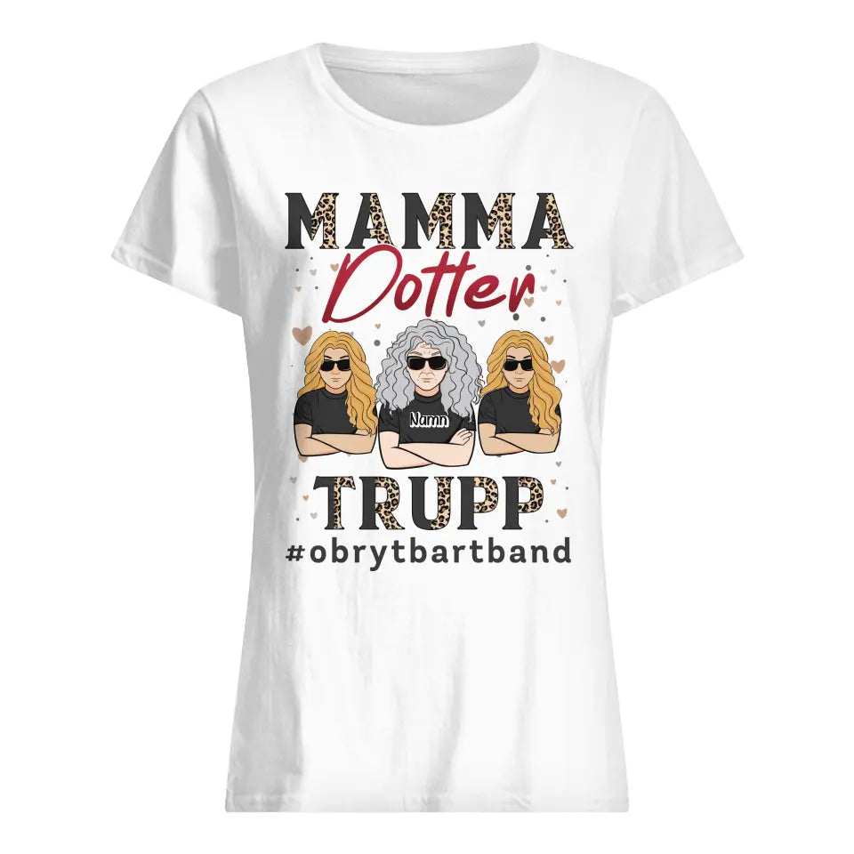 Personlig T-shirt till Mamma | Personlig present till Mor | Mamma Dotter/son Trupp #obrytbartband