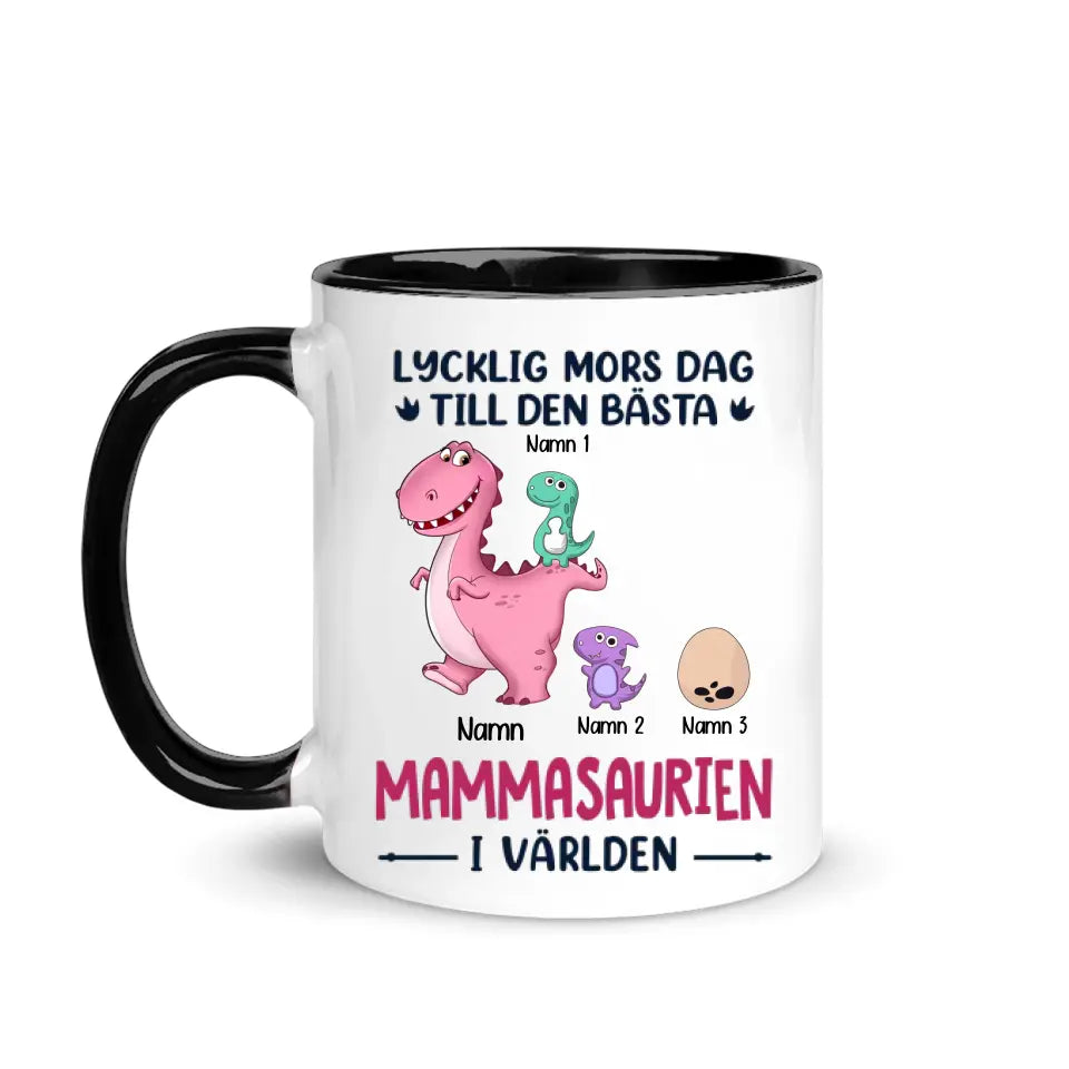 Personlig T-shirt till mamma | Personlig present till mor | Lycklig Mors Dag Till Den Bästa Mammansaurie I Världen