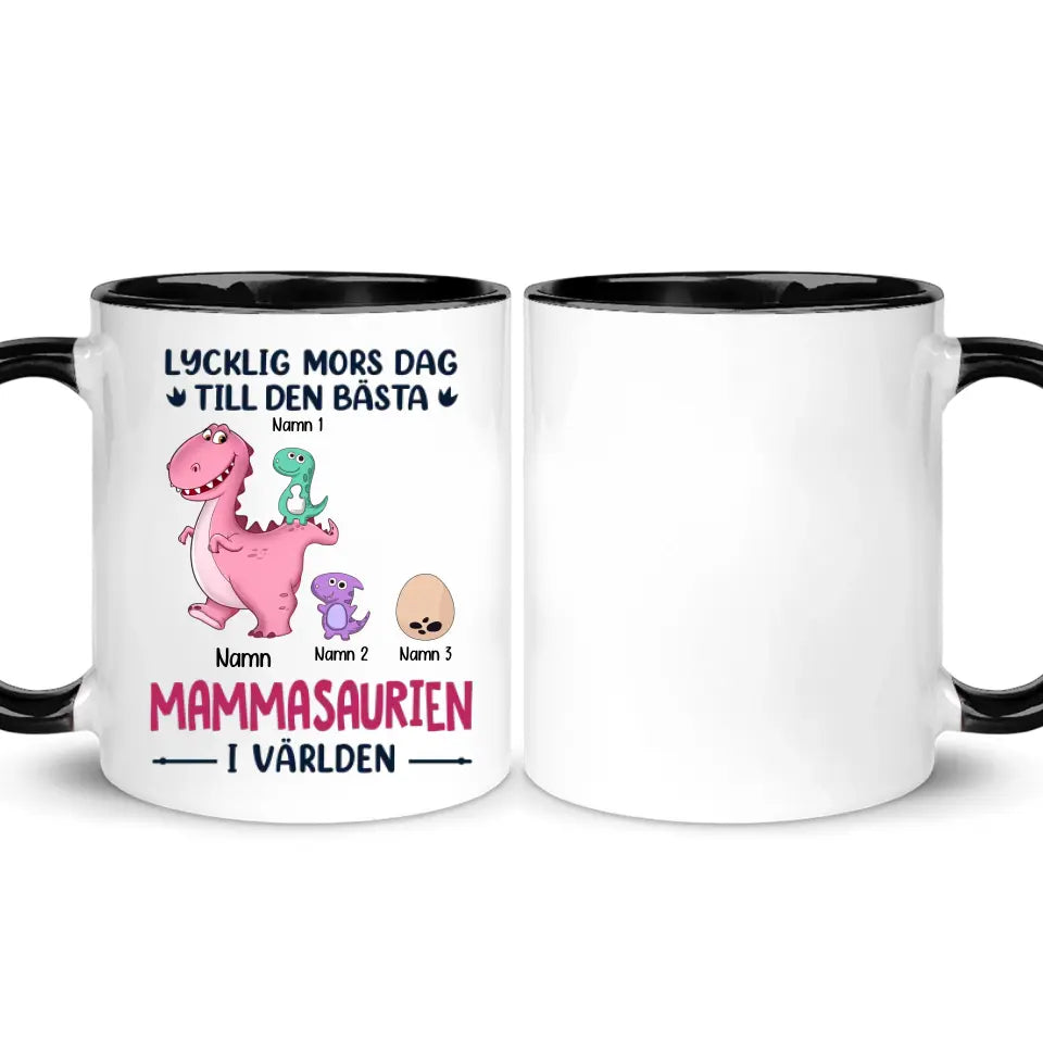 Personlig T-shirt till mamma | Personlig present till mor | Lycklig Mors Dag Till Den Bästa Mammansaurie I Världen