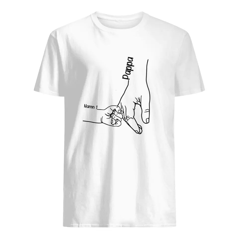 Personlig t-shirt till pappa- Länk hand pappa farfar barn