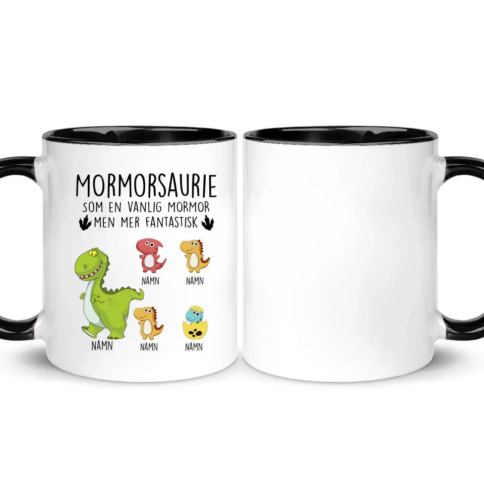 Personlig mugg till Mormor Farmor| Personlig present till Mormor Farmor | Mormorsaurie Farmorsaurie